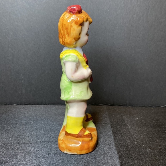 Vintage Hand Painted Porcelain Girl With Basket - Picture 4 of 11